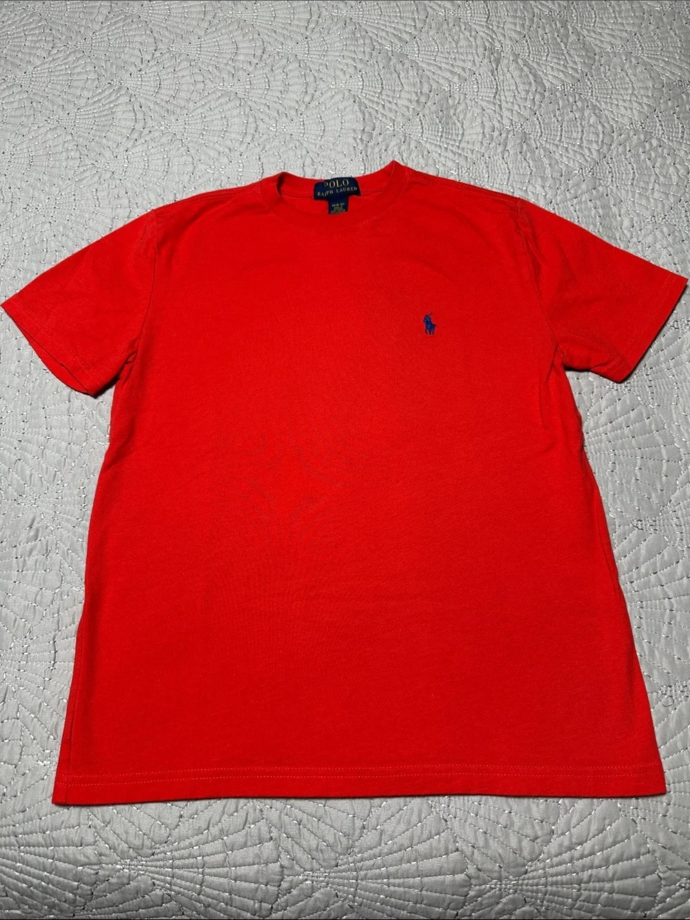Ralph Lauren Polo Boys 2-Piece Red Tee with Black Polo Joggers, EUC, Size Medium